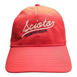 Ahead Performance Scioto Country Club Baseball Cap Mens Red UPF30+ Mid‎ Fit